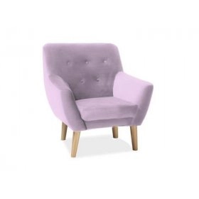 Кресло NORDIC 1 Velvet Античный розовый/Бук Bluvel52