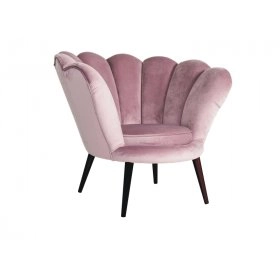 Кресло MAGNOLIA Velvet Bluvel 91 Розовый/Венге