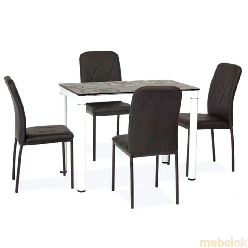 Стол обеденный Damar 100x60 Черно-белый