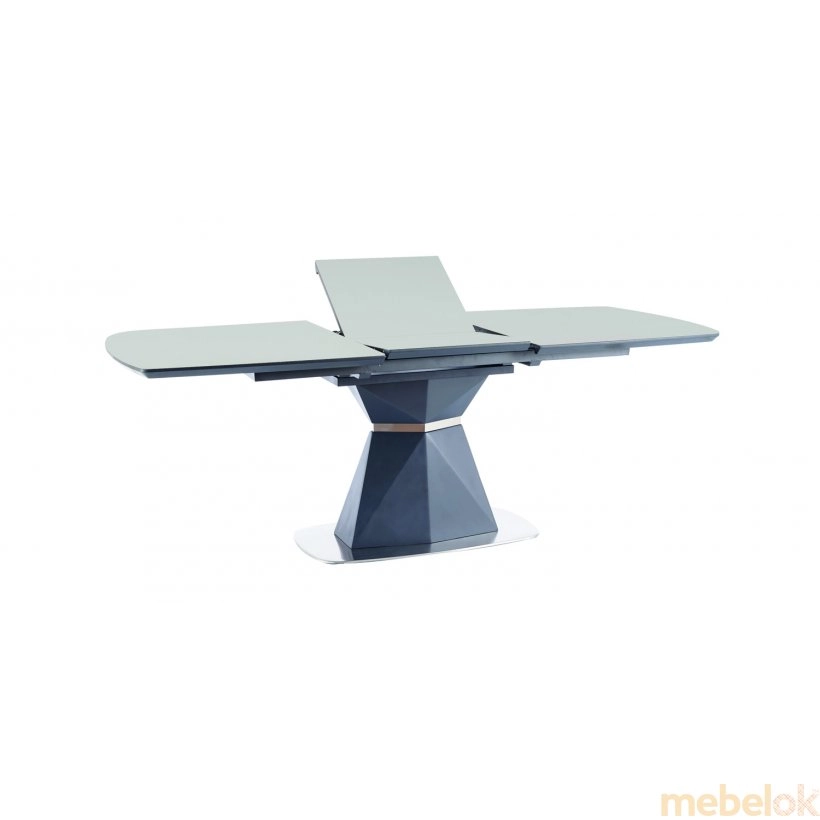 стол с видом в обстановке (Стол раскладной CORTEZ 160(210) Серый - Антрацит)