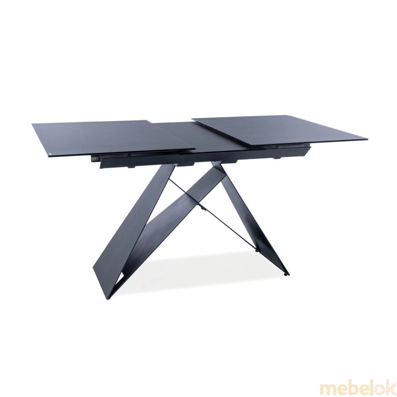 стіл з виглядом в обстановці (Стіл обідній WESTIN SG 120(160)X80 Чорний)