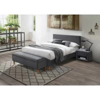 Полуторная кровать Azurro Velvet 140x200 Серый