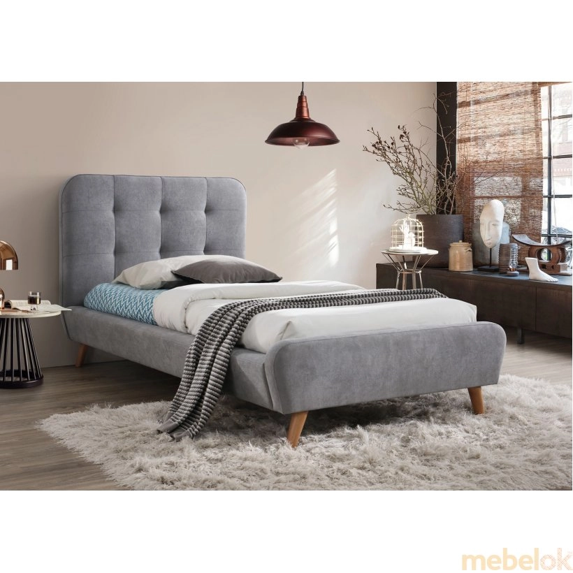 Односпальная кровать Tiffany 90x200 Серый
