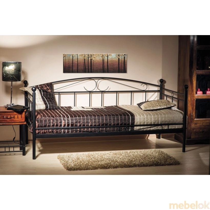 Односпальная кровать Ankara 90x200 Черный