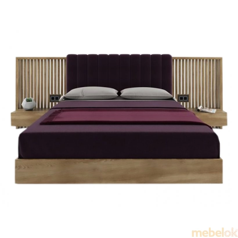 ліжко з виглядом в обстановці (Ліжко SWB042 Двк 160 x 200 Ясен без підйомного механізму)