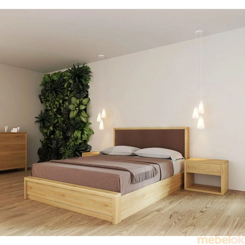 ліжко з виглядом в обстановці (Ліжко SWB038 Берсден 160x200 Ясен без підйомного механізму)