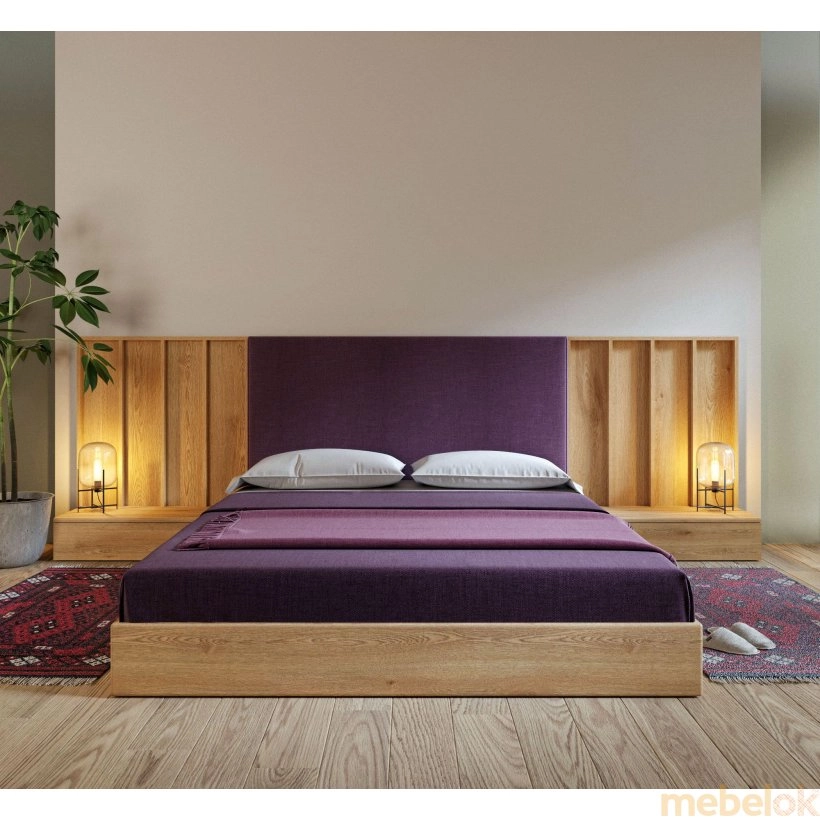 ліжко з виглядом в обстановці (Ліжко SWB033 Брикин 160x200 Ясен без підйомного механізму)