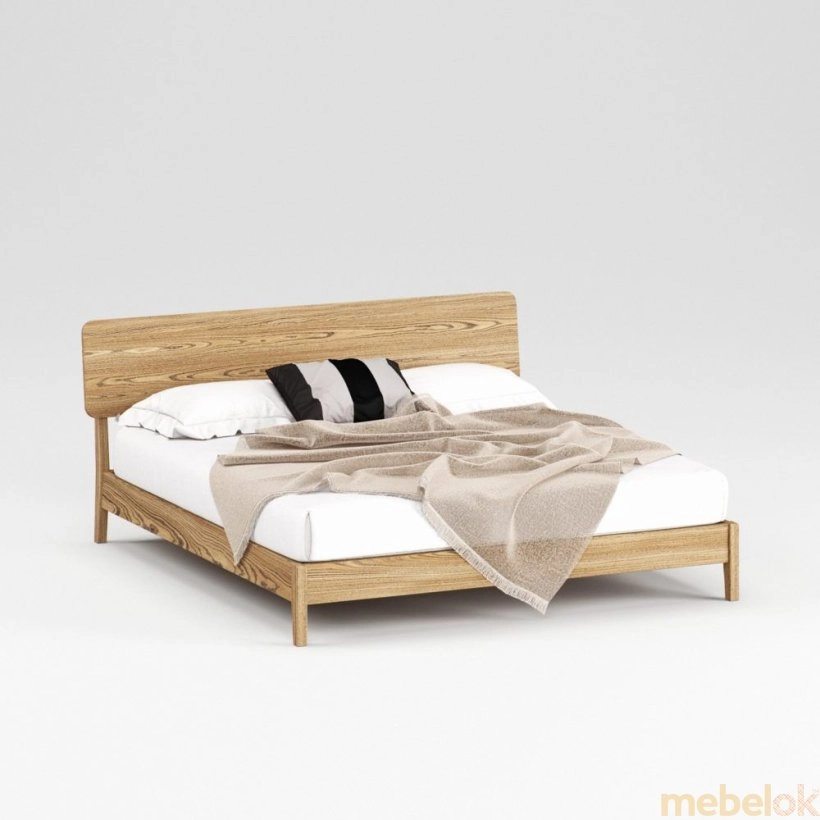 Ліжко SWB003 Лідс 160x200 Ясен з підйомним механізмом від фабрики Skandi Wood (Сканді Вуд)