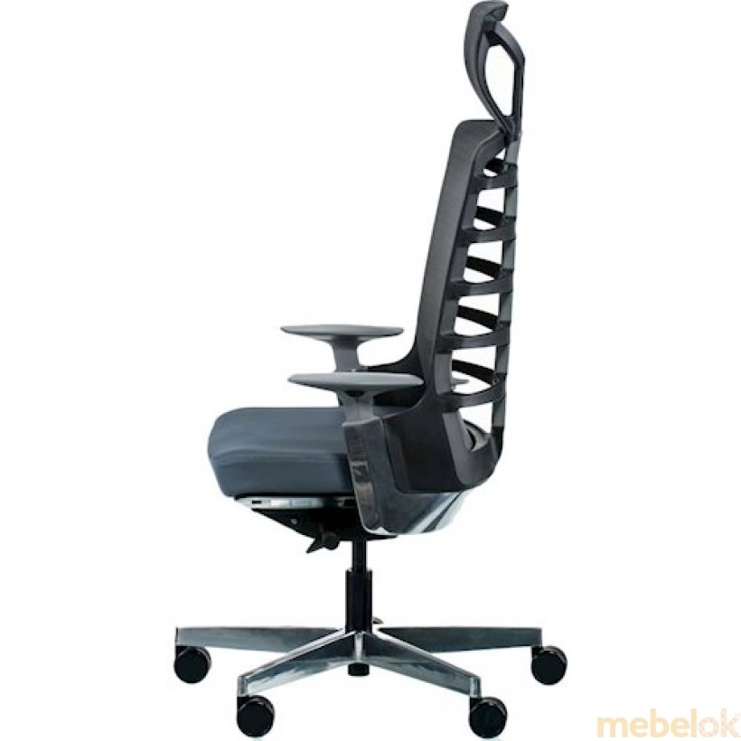 стул с видом в обстановке (Кресло офисное SPINELLY SLATEGREY/BLACK)