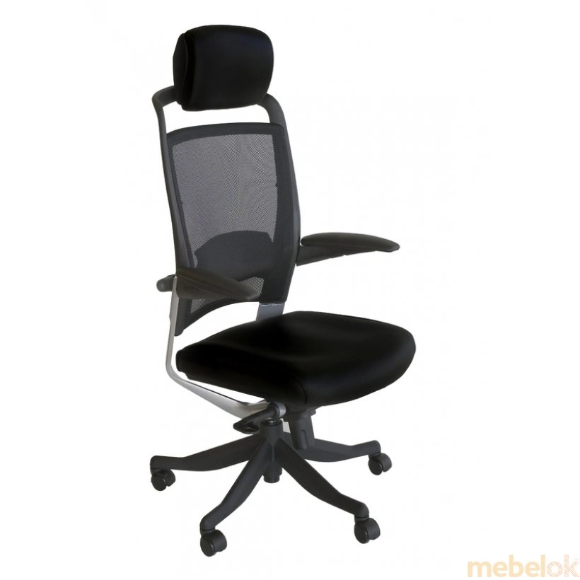 Крісло офісне Fulkrum black fabric, black mesh