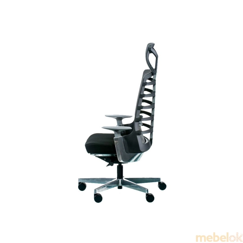 стул с видом в обстановке (Кресло офисное SPINELLY BLACK/METALLIC)