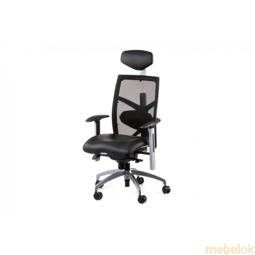 Кресло офисное Exact black leather, black mesh от фабрики Special4you