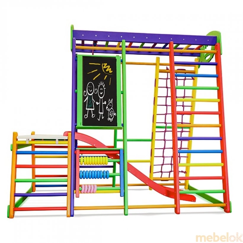 игровую мебель с видом в обстановке (Спортивный уголок детский Акварелька Plus 1-3)