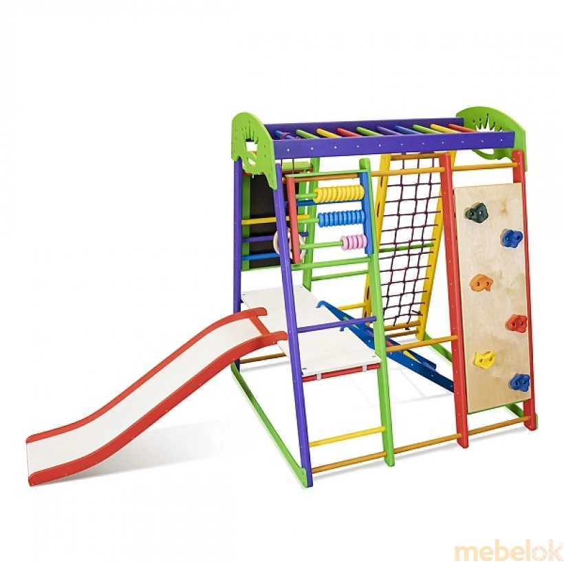 игровую мебель с видом в обстановке (Спортивный уголок детский Акварелька Plus 5)