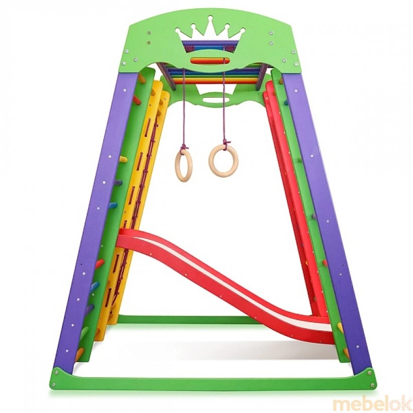 игровую мебель с видом в обстановке (Спортивный уголок детский Акварелька Plus 6)