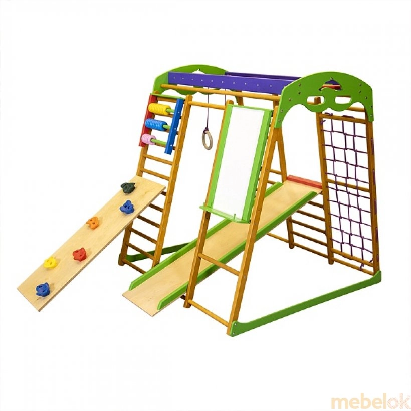 игровую мебель с видом в обстановке (Спортивный уголок детский Карамелька 1)