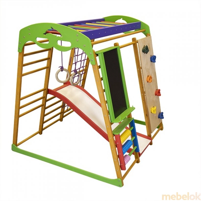 игровую мебель с видом в обстановке (Спортивный уголок детский Карамелька Plus 4)