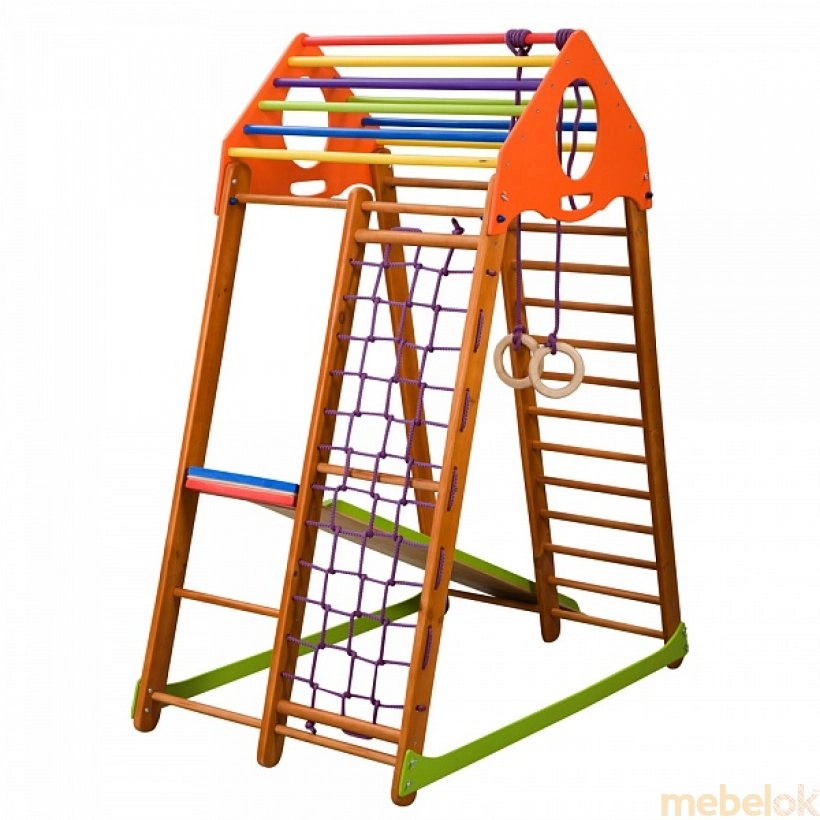 игровую мебель с видом в обстановке (Спортивный уголок детский BambinoWood Color)