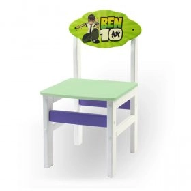 Дитячий стільчик Woody білий з картинкою Бен10 (колір салатовий)