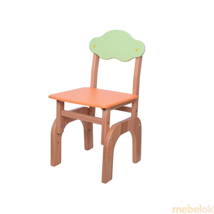 комплект стіл + стілець з виглядом в обстановці (Дитячий набір Дубок ростишка стіл з пеналом та стілець помаранчевий)