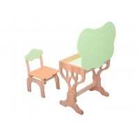 Дитячий набір Дубок ростишка стіл з пеналом та стілець помаранчевий