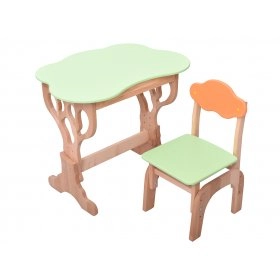 Детский набор Дубок растишка стол с пеналом и стул салатовый (220728)