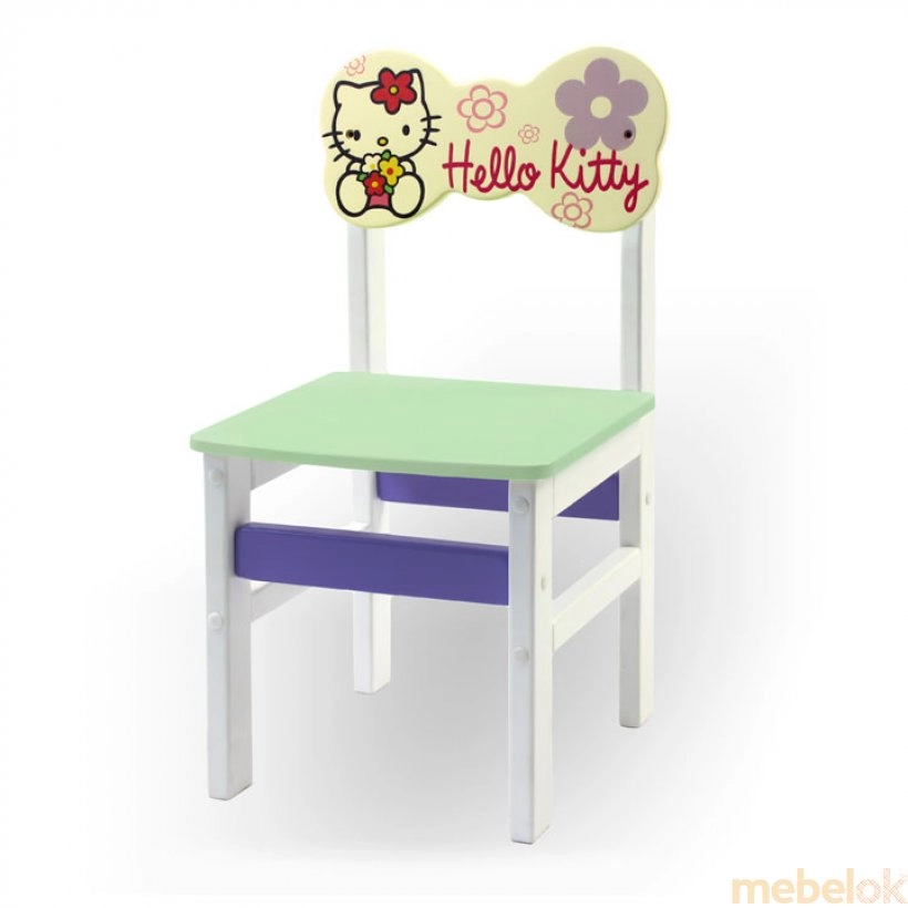 Детский стульчик Woody Хелоу Китти салатовый
