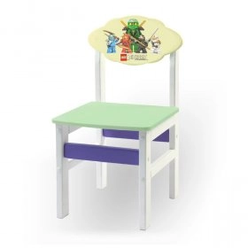 Дитячий стільчик Woody білий з картинкою Ниндзяго (колір салатовий)