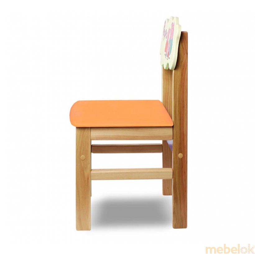 Дитячий стільчик Woody сімейка Peppa (колір оранжевий) від фабрики Юліана (Yuliana)
