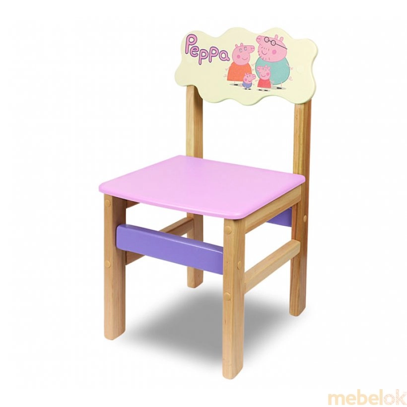 Дитячий стільчик Woody сімейка Peppa (колір рожевий)