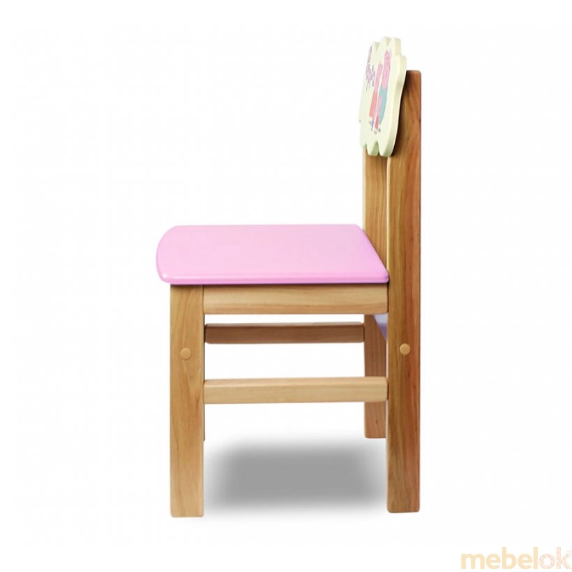 Дитячий стільчик Woody сімейка Peppa (колір рожевий) від фабрики Юліана (Yuliana)