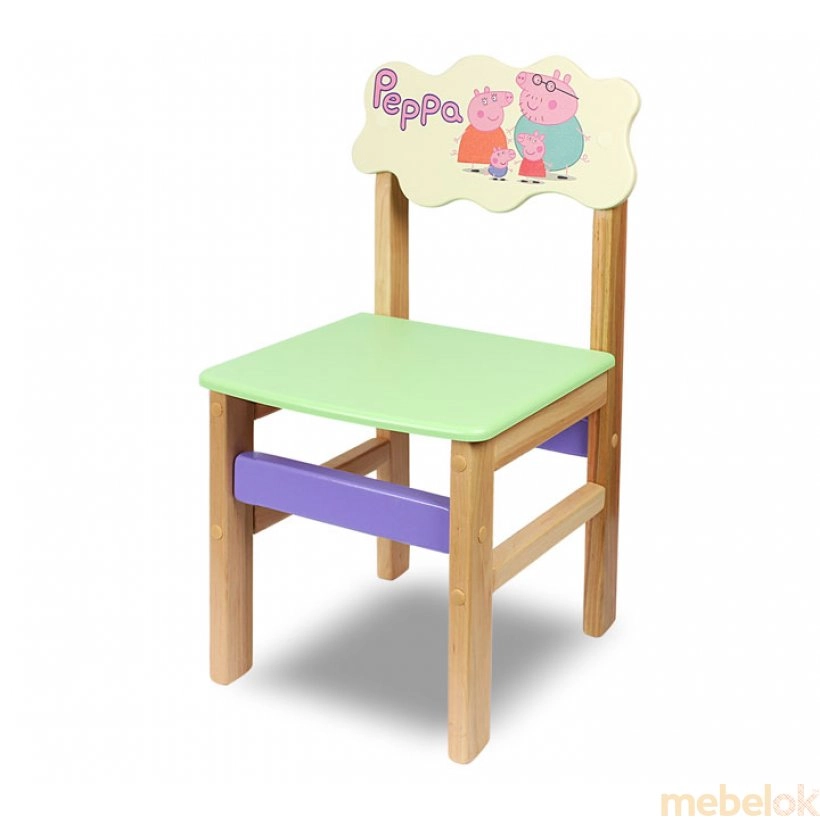 Дитячий стільчик Woody сімейка Peppa (колір салатовий)