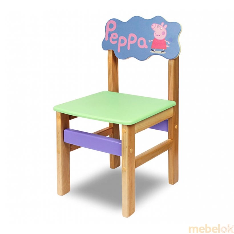 Дитячий стільчик Woody свинка Peppa (колір салатовий)