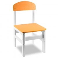 Детский стульчик Woody белый с оранжевой сидушкой
