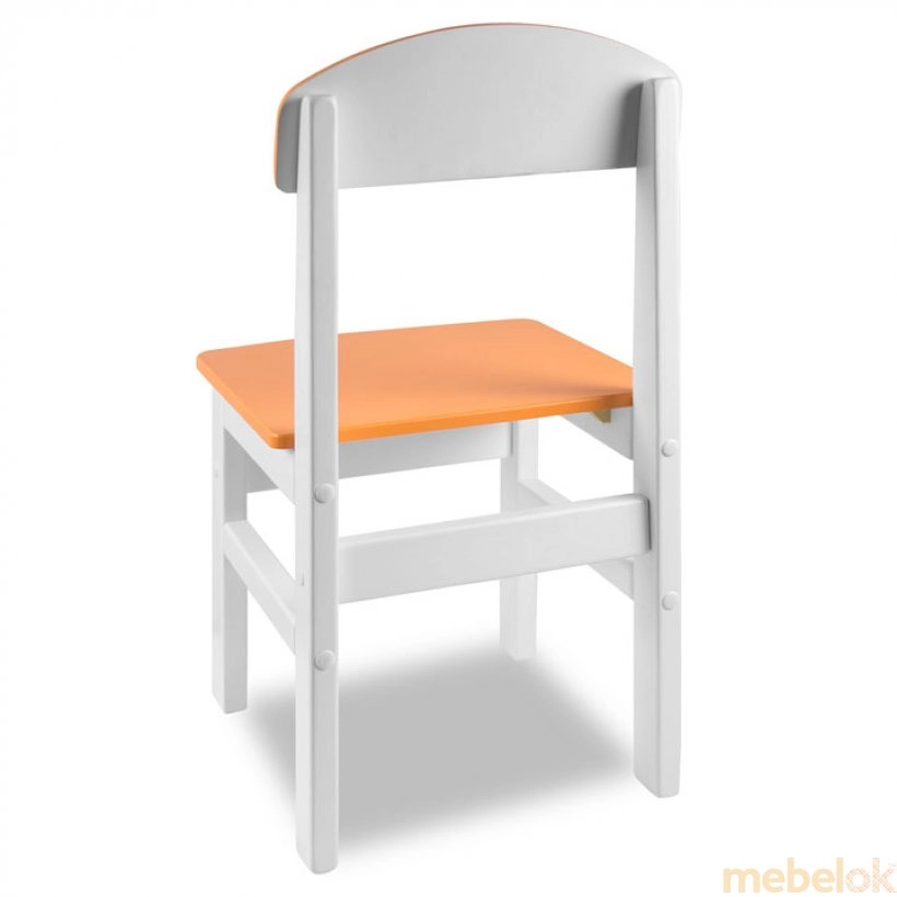 (Детский стульчик Woody белый с оранжевой сидушкой) Юлиана (Yuliana)