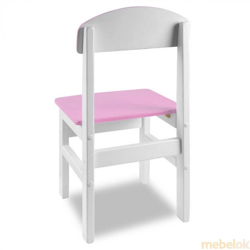 (Детский стульчик Woody белый с розовой сидушкой) Юлиана (Yuliana)