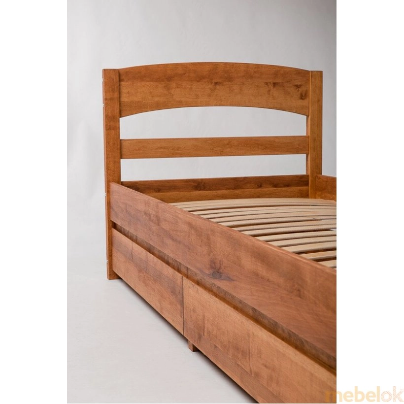 ліжко з виглядом в обстановці (Ліжко Тіана 80х200 з шухлядами для білизни вільха)