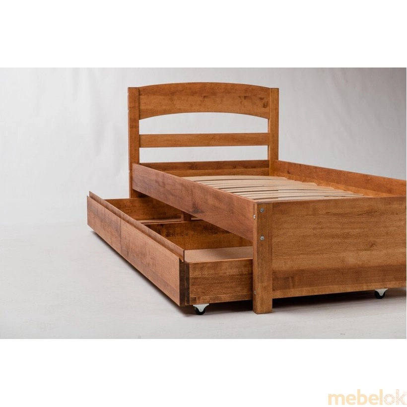 ліжко з виглядом в обстановці (Ліжко Тіана 140х200 з шухлядами для білизни вільха)