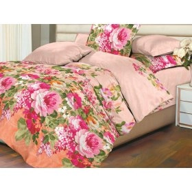 Двоспальний-Євро комплект постільної білизни Рожеві троянди