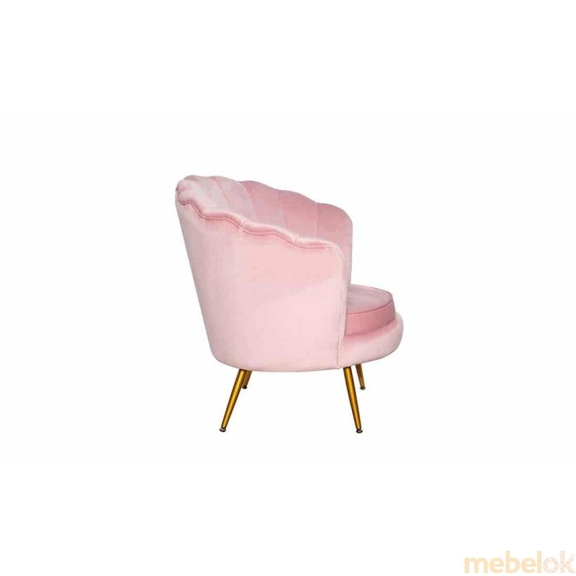 стул с видом в обстановке (Кресло Шелл розовое)
