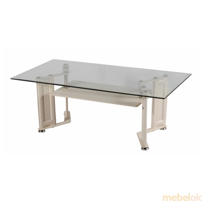 стіл з виглядом в обстановці (Стіл журнальний Шарп B9991 білий 120х65х43 см)