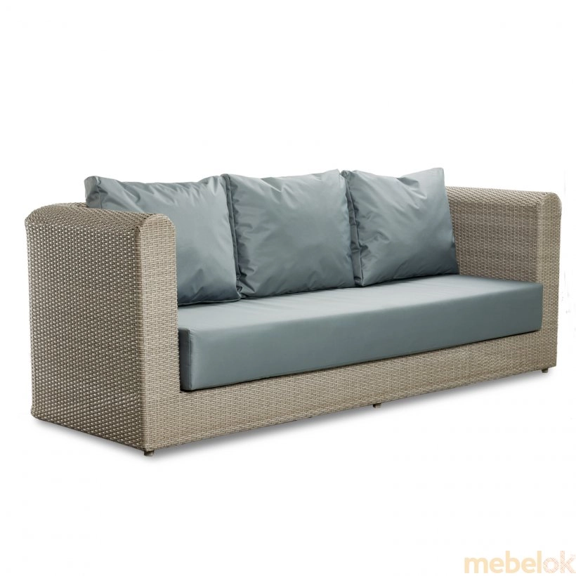 диван с видом в обстановке (Диван трехместный Kombo 225х80х80 с мягким сидением и подушками)