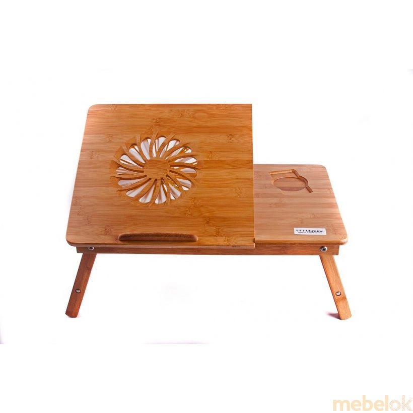 Бамбуковый столик для ноутбука UFT T25 с другого ракурса