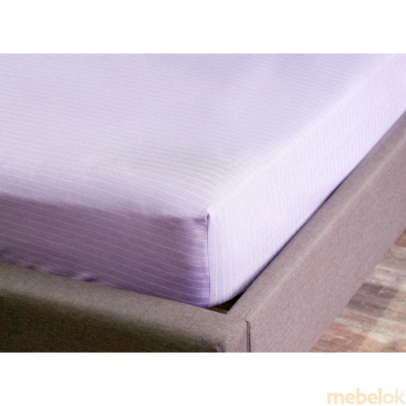Простынь натяжная Cotton Stripe Plum-White 180x200