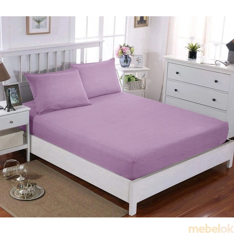 Простынь натяжная Home Sateen Lilac 150x190