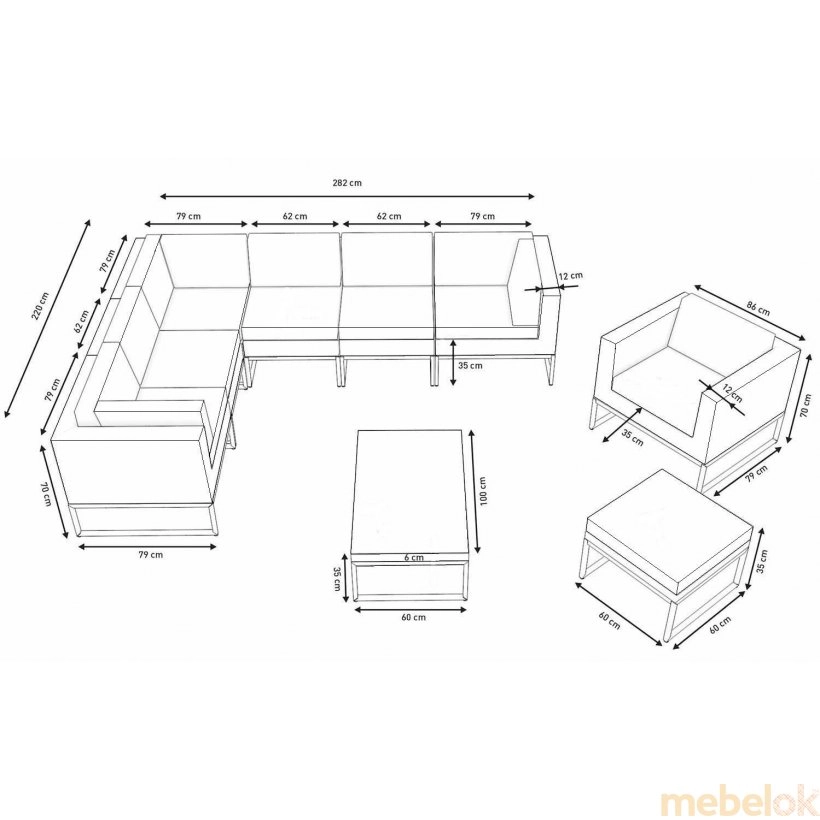 Комплект меблів з штучного ротанга MODERN XXL від фабрики UkrRotang (УкрРотанг)