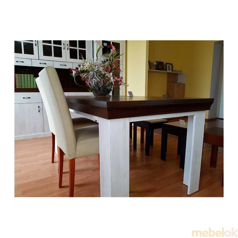 стіл з виглядом в обстановці (Стіл кухонний Лавенда 160 Класик)
