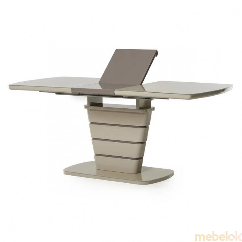 стол с видом в обстановке (Стол МДФ+стекло TM-59 капучино-латте)