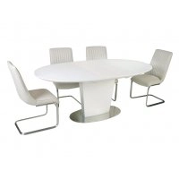 Комплект стіл TM-510 білий + 4 стільця S-208 кремовий