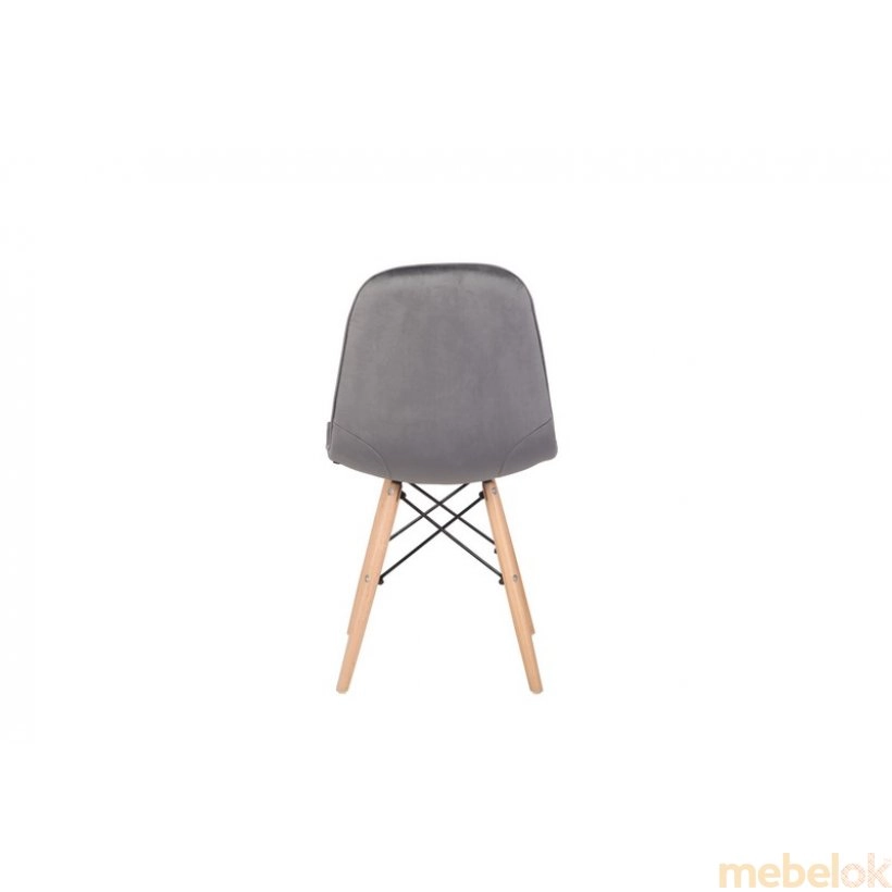 стул с видом в обстановке (Стул M-01 серый вельвет)